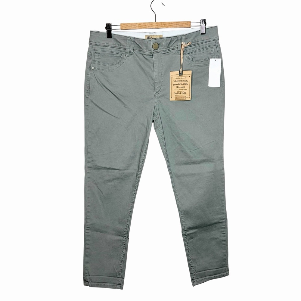 Democracy Ab Technology Freedom Ankle Skimmer Pants Sage Womens Size 14 Slimming